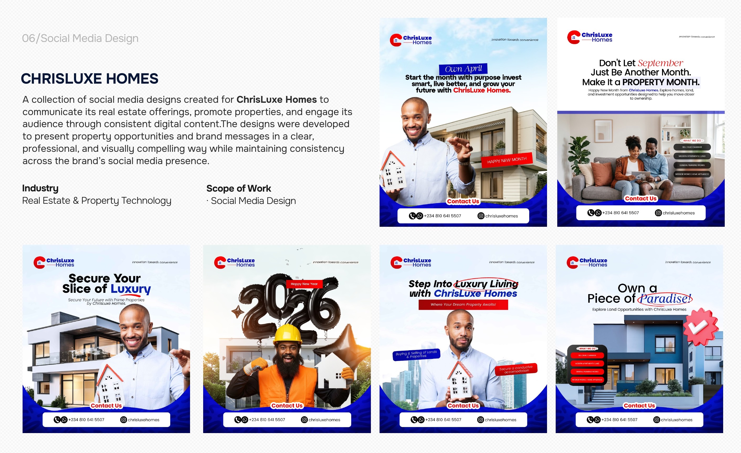 ChrisLuxe Homes social media design case study