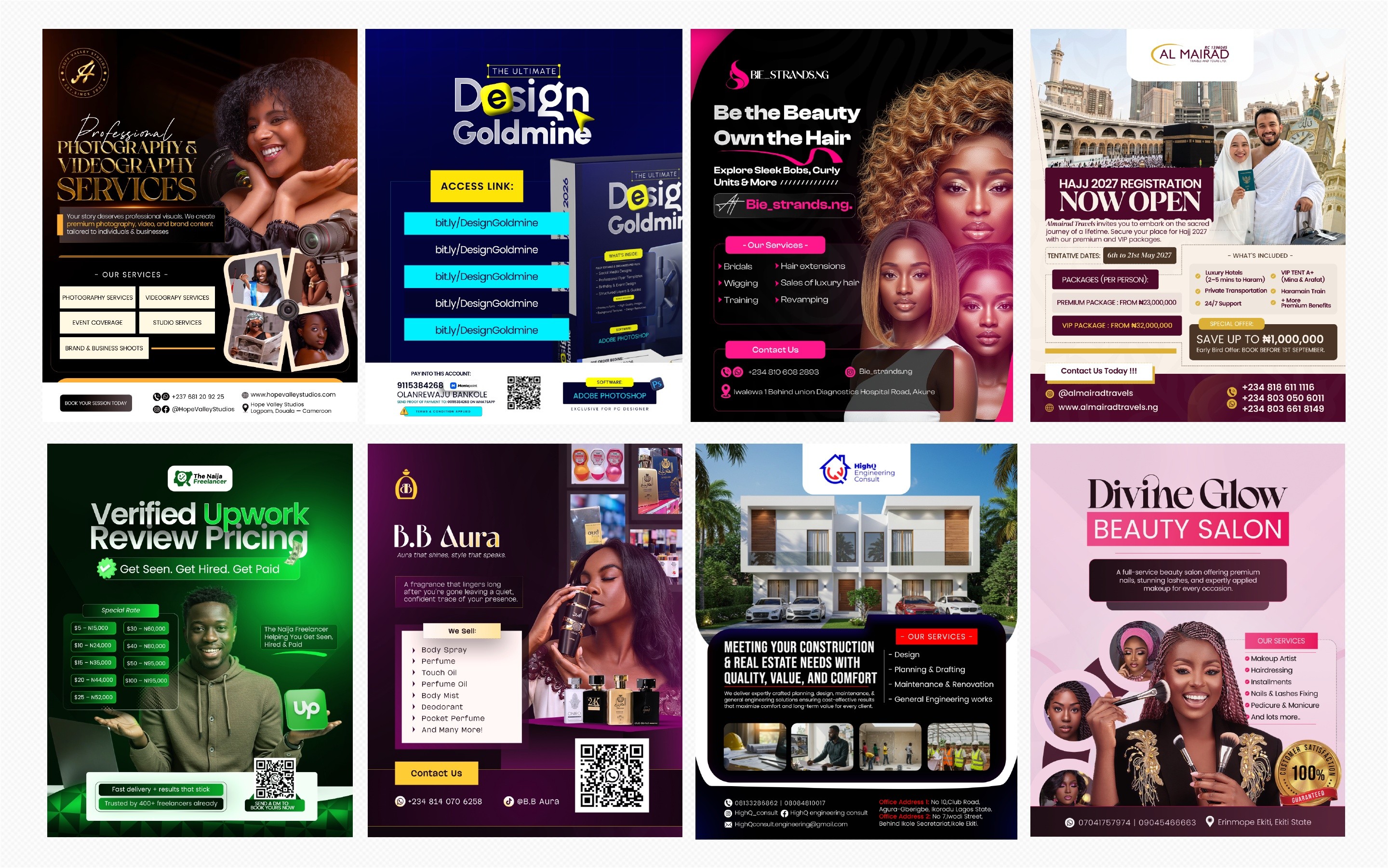 Marketing and promotional design collage