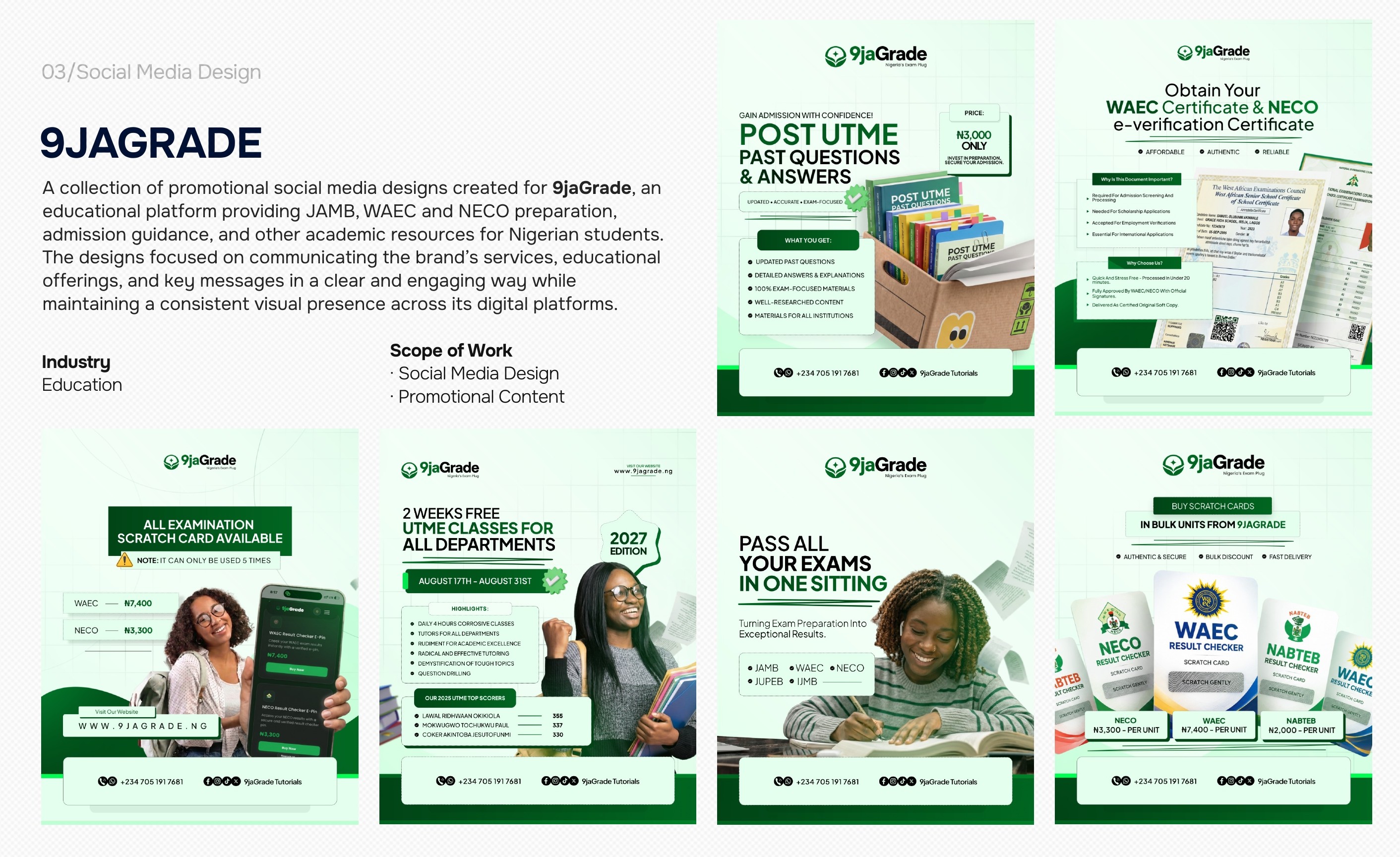 9jaGrade social media design case study
